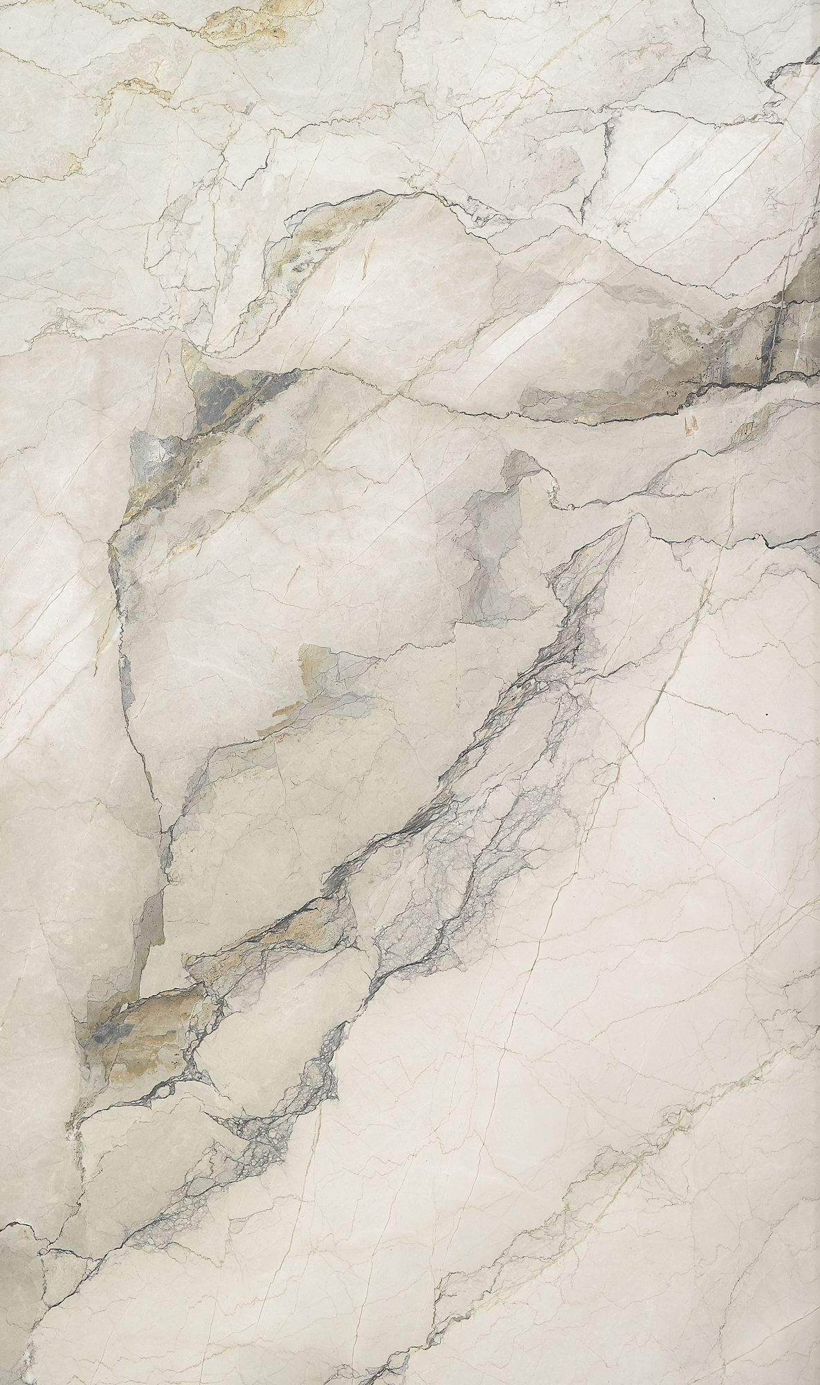 שיש קרם עם גידים חומים ואפורים