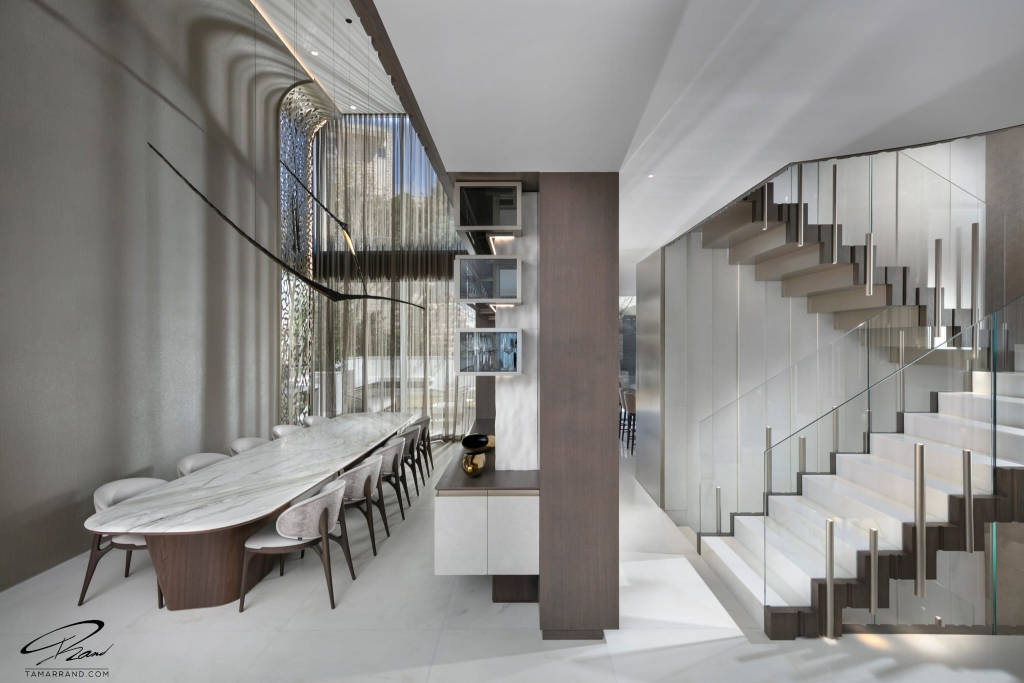 ריצוף פנים לבית יוקרתי בשיש טבעי בעיצוב תמר רנד אדריכלים צילום אלעד גונן